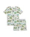 Bellabu Bear Minecraft Overworld Dreams Kids 2-piece Short Sleeve & Shorts Pajama Set In Multi
