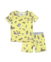 Bellabu Bear Teddy Bear Picnic Kids 2-piece Short Sleeve & Shorts Pajama Set In Yellow