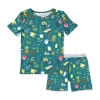 Bellabu Bear Kids Unisex Mandrakes Potions & Herbs 2-piece Short Sleeve & Shorts Pajama Set In Green