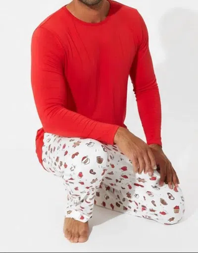 Bellabu Bear Men's Bamboo Pajama Set In Sugar Cookies In Multi