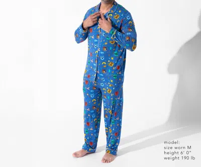 Bellabu Bear Men's House Pride Bamboo Pajama Set In Blue