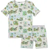 Bellabu Bear Minecraft Overworld Dreams Kids 2-piece Short Sleeve & Shorts Pajama Set In Multi