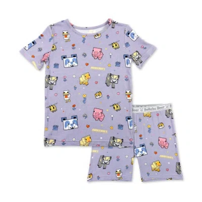 Bellabu Bear Minecraft Pixel Pals Kids 2-piece Short Sleeve & Shorts Pajama Set In Multi