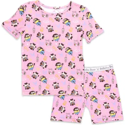 Bellabu Bear Minions Popping Kids 2-piece Short Sleeve & Shorts Pajama Set