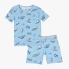 Bellabu Bear Shark School Kids 2-piece Short Sleeve & Shorts Pajama Set