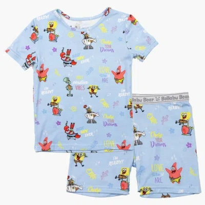 Bellabu Bear Spongebob Kids 2-piece Short Sleeve & Shorts Pajama Set In Blue