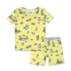 Bellabu Bear Teddy Bear Picnic Kids 2-piece Short Sleeve & Shorts Pajama Set In Yellow
