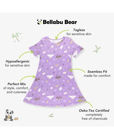 Bellabu Bear Kids' Toddler Girls Hedwig's Magical Mail Short Sleeve Dress In Purple
