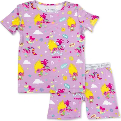 Bellabu Bear Trolls Valentine's Kids 2-piece Short Sleeve & Shorts Pajama Set