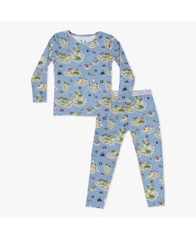Bellabu Bear Unisex Kids' Pirate Cove Set Of 2 Piece Pajamas In Blue