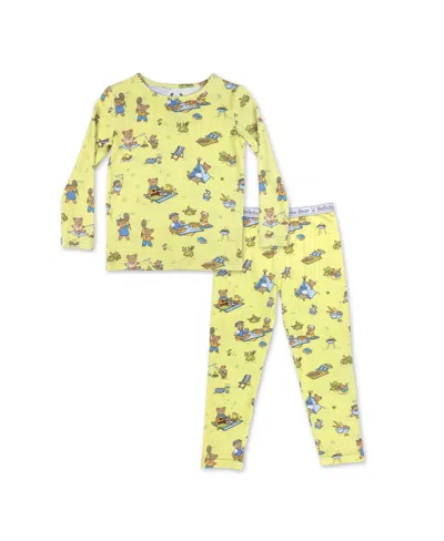 Bellabu Bear Unisex Kids' Teddy Bear Picnic Set Of 2 Piece Pajamas In Yellow