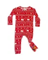 Bellabu Bear Unisex Polar Isle Red Convertible Footie - Baby In Red