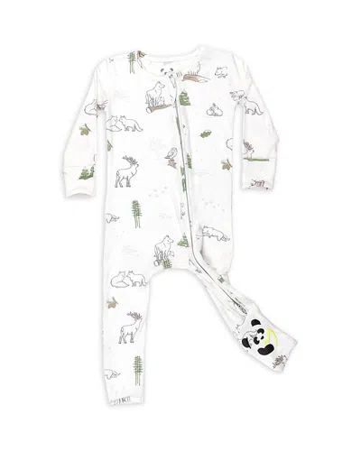 Bellabu Bear Unisex Winter Forest Animals Convertible Footie - Baby In White