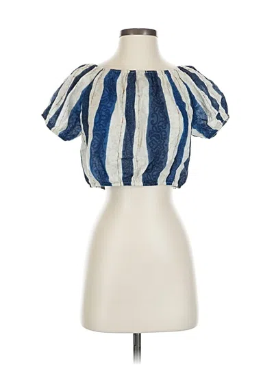 Pre-owned Bellambra Short Sleeve Blouse In Blue