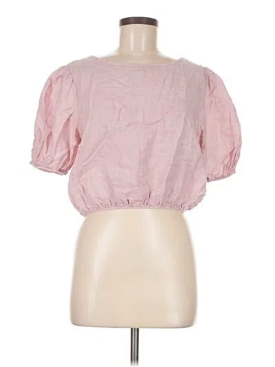 Pre-owned Bellambra Short Sleeve Top Pink Square Neckline Tops