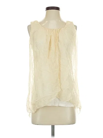 Pre-owned Bellambra Sleeveless Silk Top Ivory Halter Neckline Tops In White