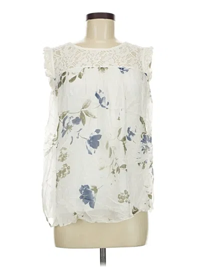 Pre-owned Bellambra Sleeveless Silk Top Ivory Strapless Neckline Tops In White