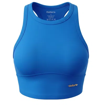 Bellaria Women's  Active High-neck Sports Bra- Blue - Blue