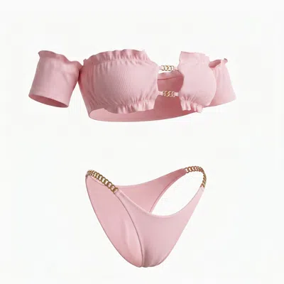 Bellaria Women's Cotton Candy Chain Bikini Set - Pink
