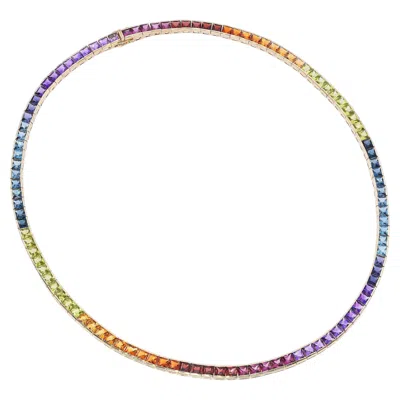 Pre-owned Bellarri Eternal Love 14k Yellow Gold 41.10tcw Multi-gemstone Necklace