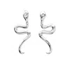Bellatrick Women's Detachable Snake Earring Without Stones - Sterling Silver Rhodium Plated