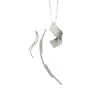 Bellatrick Women's Moon Rock Texture Twisted Pendant With Detachable Charms - Sterling Silver Rhodium Plated In Silver