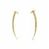 Bellatrick Women's Shamshir Ear Cuff Pair -sterling Silver Yellow Gold Plated In Gold