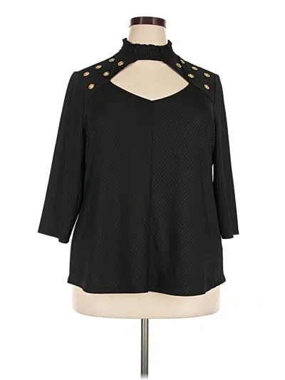 Pre-owned Belldini 3/4 Sleeve Blouse In Black