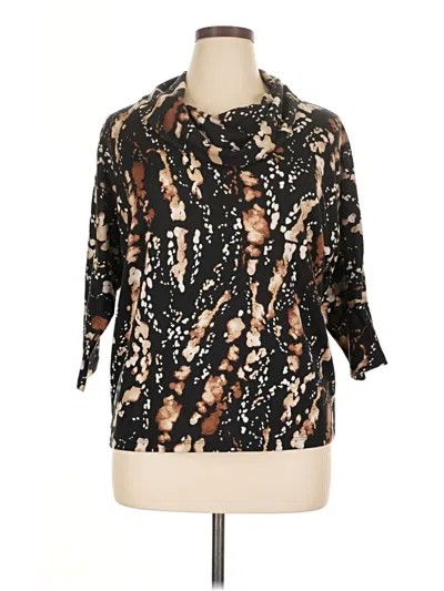 Pre-owned Belldini 3/4 Sleeve Blouse In Brown