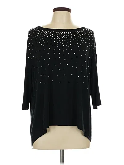 Pre-owned Belldini 3/4 Sleeve Top Black Boatneck Tops