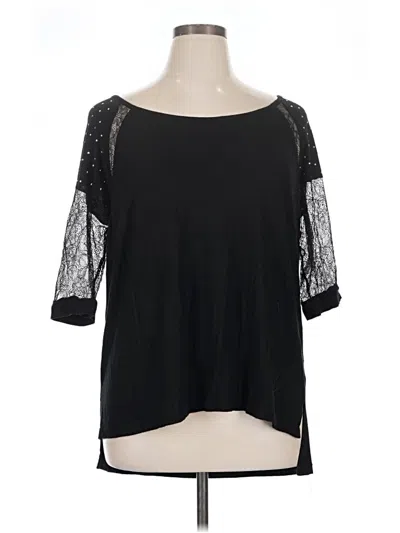 Pre-owned Belldini 3/4 Sleeve Top Black Cold Shoulder Neckline Tops