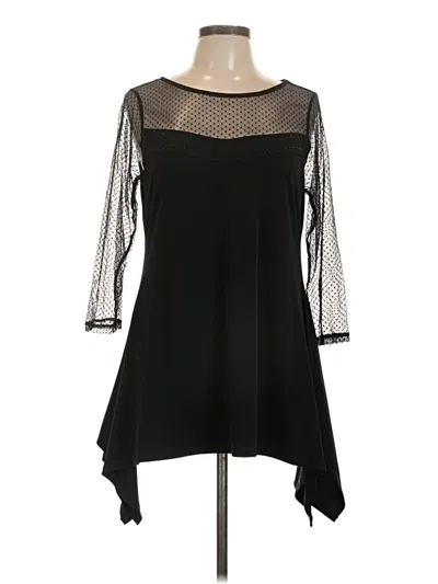 Pre-owned Belldini 3/4 Sleeve Top Black Square Neckline Tops
