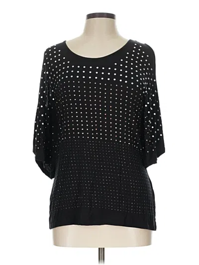 Pre-owned Belldini 3/4 Sleeve Top Black Square Neckline Tops