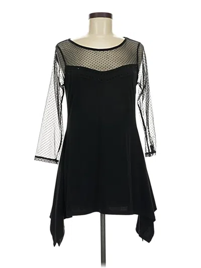 Pre-owned Belldini 3/4 Sleeve Top Black Sweetheart Neckline Tops