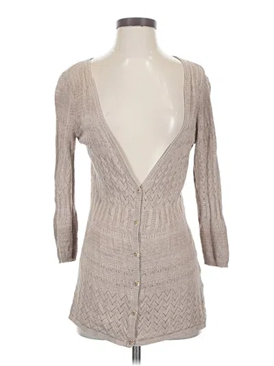Pre-owned Belldini 3/4 Sleeve Top Gray Plunge Neckline Tops