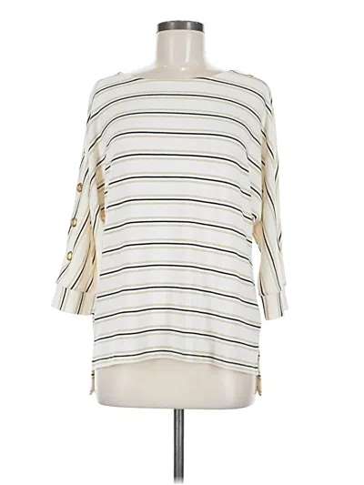 Belldini 3/4 Sleeve Top Ivory Boatneck Tops In White