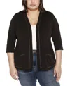 BELLDINI BLACK LABEL PLUS SIZE EMBELLISHED OPEN-FRONT KNIT CARDIGAN SWEATER
