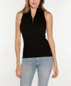 Belldini Black Label Plus Size Sleeveless Quarter Zip Sweater