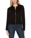 Belldini Women's Black Label Zip Cable Sweater In Black,gold