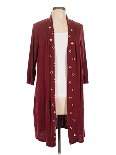 Pre-owned Belldini Kimono In Burgundy