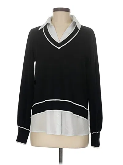 Pre-owned Belldini Long Sleeve Blouse In Black