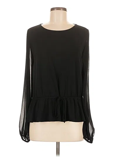 Pre-owned Belldini Long Sleeve Blouse In Black