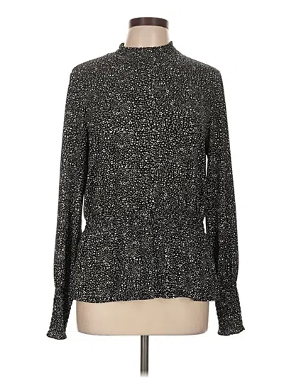 Pre-owned Belldini Long Sleeve Blouse In Black