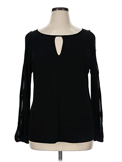 Pre-owned Belldini Long Sleeve Blouse In Black