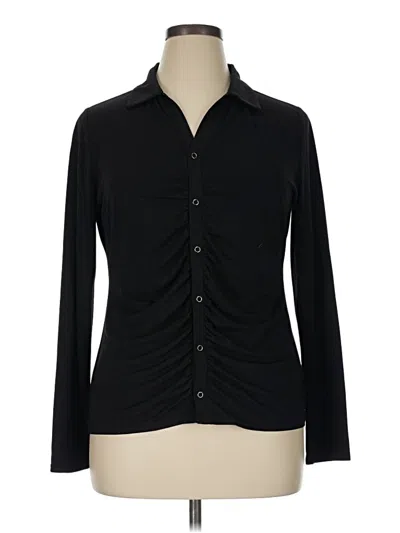Pre-owned Belldini Long Sleeve Blouse In Black