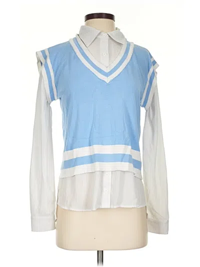 Pre-owned Belldini Long Sleeve Blouse In Blue