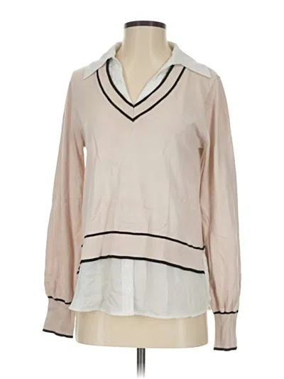 Pre-owned Belldini Long Sleeve Blouse In Brown