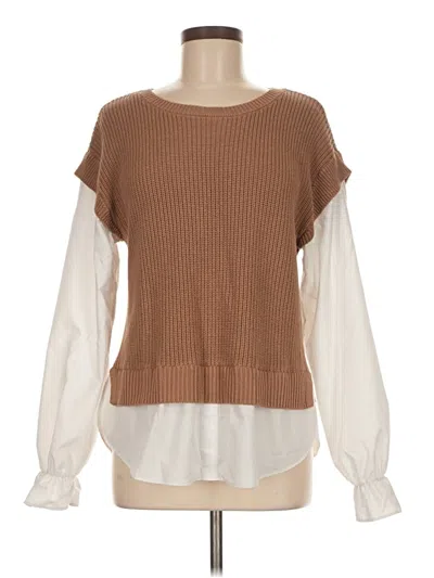 Pre-owned Belldini Long Sleeve Blouse In Brown