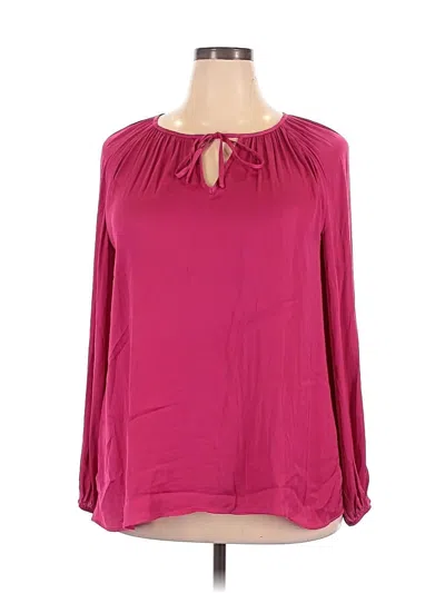 Pre-owned Belldini Long Sleeve Blouse In Burgundy