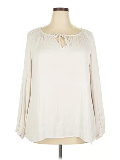 Pre-owned Belldini Long Sleeve Blouse In White